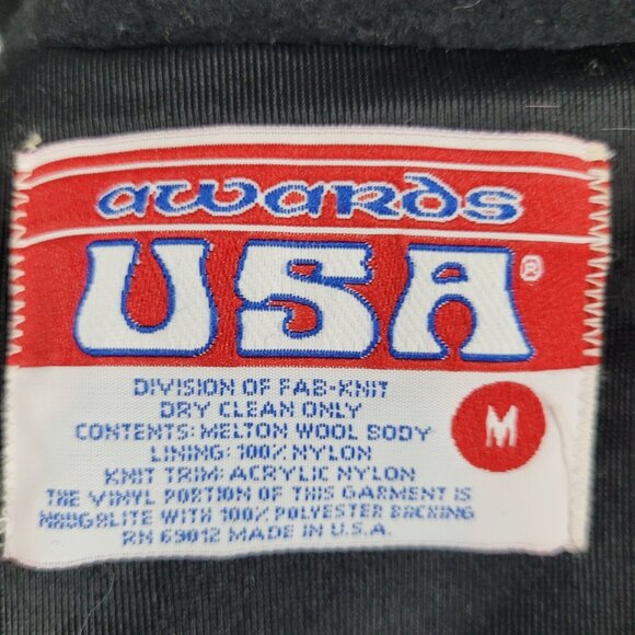 Awards USA Black Retro Letterman Varsity Band Jacket USA Made Size Medium M - Picture 3 of 11